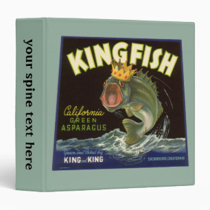 Vintage Product Can Label Art, Kingfish Asparagus Binder