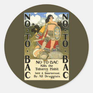 Vintage Product Label Art, No To Bac, Quit Smoking