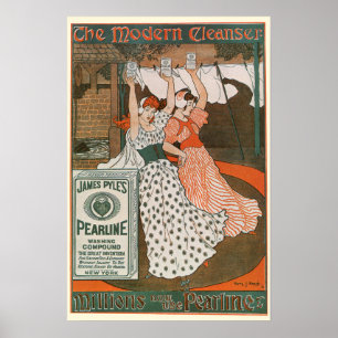 Vintage Product Label Art Pearline Modern Cleanser Poster