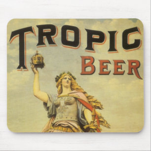 Vintage Product Label Art, Tropic Beer Gladiator Mouse Pad