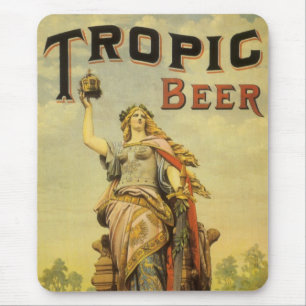 Vintage Product Label Art, Tropic Beer Gladiator Mouse Pad