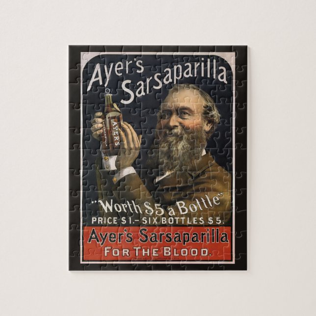 Vintage Product Label, Ayer's Sarsaparilla Drink Jigsaw Puzzle (Vertical)
