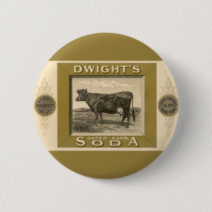 Vintage Product Label, Dwight's Bicarbonated Soda 2 Inch Round Button