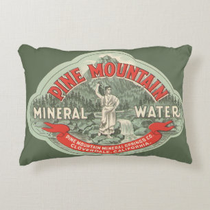 Vintage Product Label, Pine Mountain Mineral Water Accent Pillow