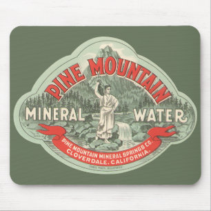 Vintage Product Label, Pine Mountain Mineral Water Mouse Pad