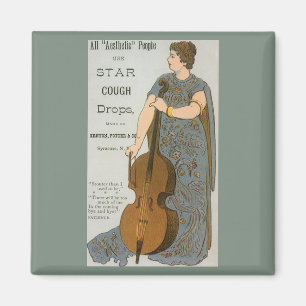 Vintage Product Label, Star Cough Drops with Cello Magnet