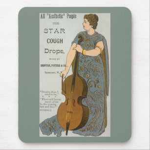 Vintage Product Label, Star Cough Drops with Cello Mouse Pad