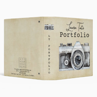 Vintage Professional Camera Photographer Portfolio Binder