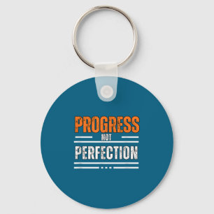 Vintage Progress Not Perfection Motivational Phras Keychain