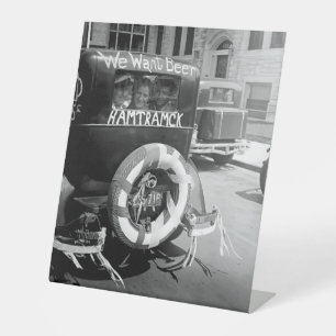 Vintage Prohibition Beer, Vintage 1930, Bar art Pedestal Sign