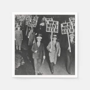 Vintage Prohibition Beer, We Want Beer Napkin