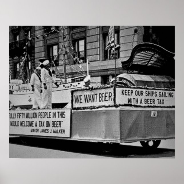 Vintage Prohibition Beer, We Want Beer Prohibition Poster (Front)