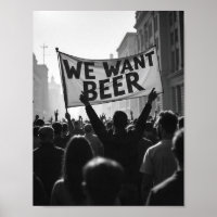 Vintage Prohibition Era We Want Beer Protest March
