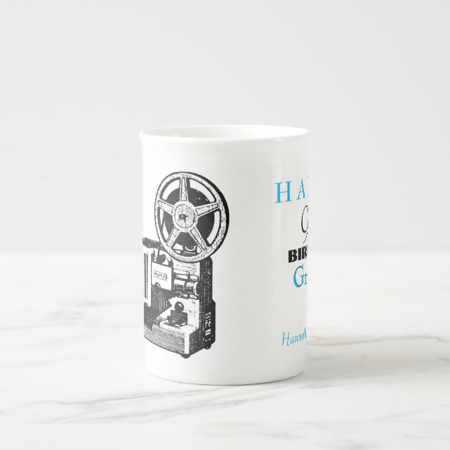 Vintage Projector personalized 90th Birthday Mug (Front)
