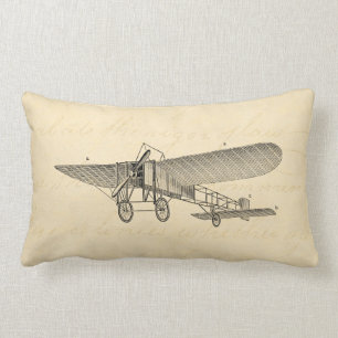 Vintage Propeller Airplane Retro Old Prop Plane Lumbar Pillow