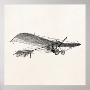 Vintage Propeller Airplane Retro Old Prop Plane Poster
