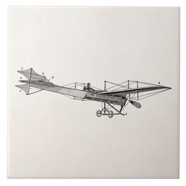 Vintage Propeller Airplane Retro Old Prop Plane Tile (Front)