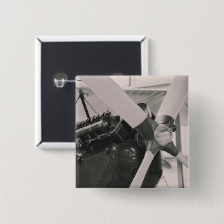 Vintage Propeller Plane Photographic Print. 2 Inch Square Button