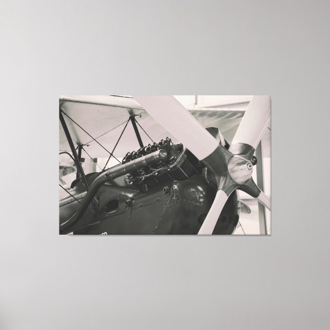 Vintage Propeller Plane Photographic Print. Canvas Print (Front)