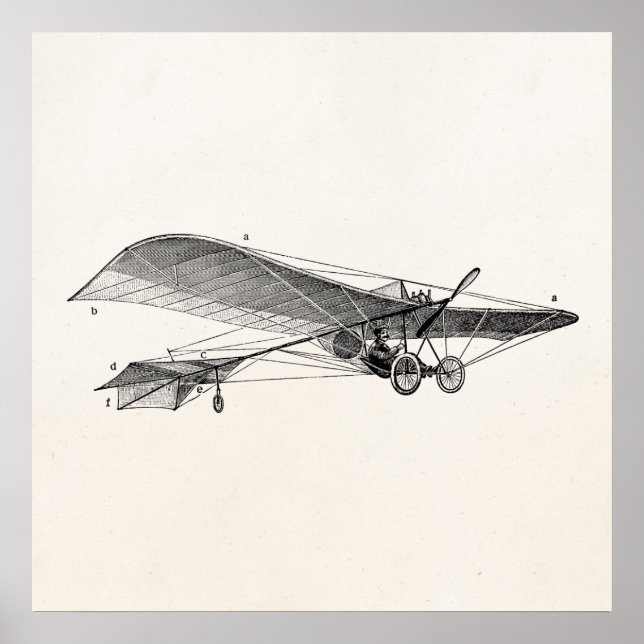 Vintage Propellor Airplane Retro Old Prop Plane Poster (Front)