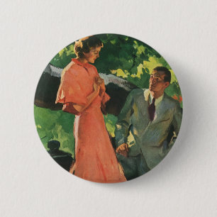 Vintage Proposal; Will You Marry Me? 2 Inch Round Button