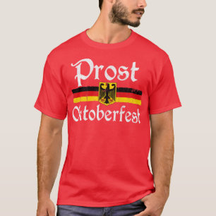 Vintage Prost Oktoberfest 2023 Beer German Flag Ea T-Shirt