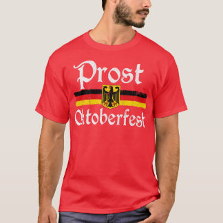 Vintage Prost Oktoberfest 2023 Beer German Flag Ea T-Shirt
