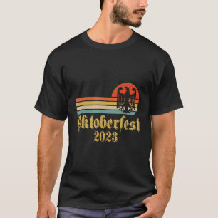 Vintage Prost Oktoberfest 2023 Beer German Flag Ea T-Shirt