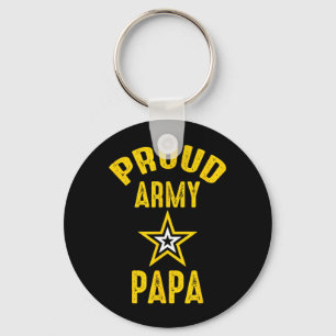 Vintage Proud Army PAPA Veterans Family Reunion Keychain
