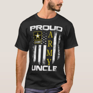 Vintage Proud Army Uncle With American Flag Gift T T-Shirt