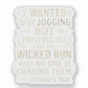 Vintage Proverbs 28:1 Jogging Humour Quote