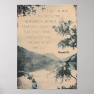 Vintage Psalm 1:3 Poster