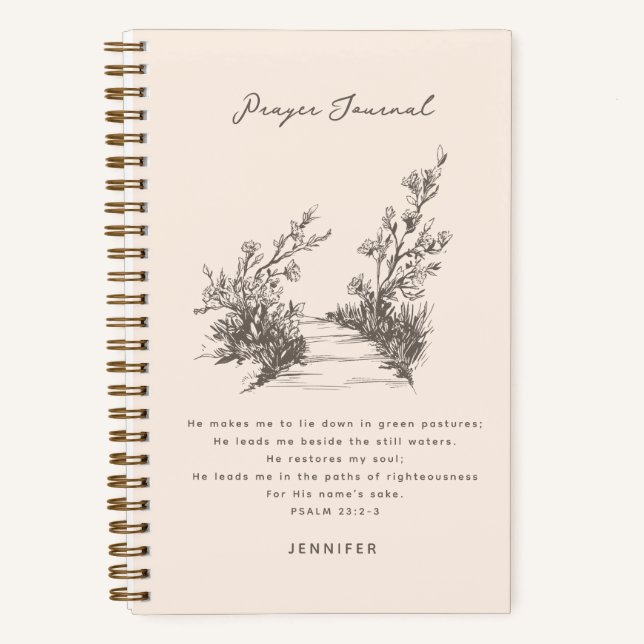 Vintage Psalm 23 Personalized Prayer Journal (Front)