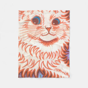 Vintage Psychedelic Cat By Louis Wain Fleece Blanket