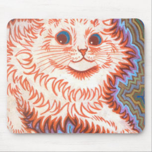 Vintage Psychedelic Cat By Louis Wain Mouse Pad