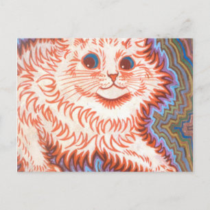 Vintage Psychedelic Cat By Louis Wain Postcard