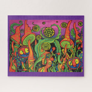 Vintage Psychedelic Mushroom Poster Puzzle 60s Art