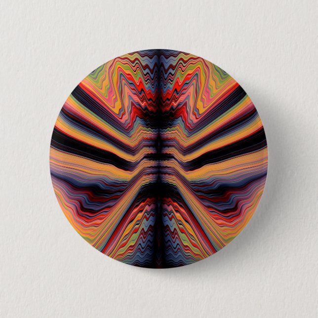 Vintage psychedelic pattern 2 inch round button (Front)