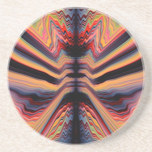 Vintage psychedelic pattern coaster (Front)