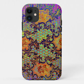Vintage Psychedelic Wallpaper Floral Pattern iPhone 11 Case