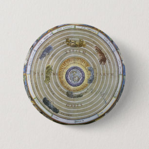 Vintage Ptolemaic Planisphere by Andreas Cellarius 2 Inch Round Button