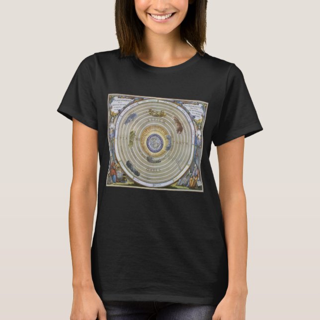Vintage Ptolemaic Planisphere by Andreas Cellarius T-Shirt (Front)