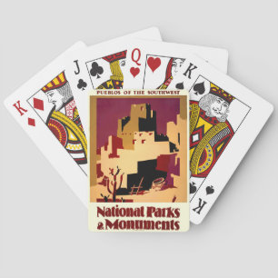 Vintage Pueblos of the Southwest WPA Poster Art Playing Cards