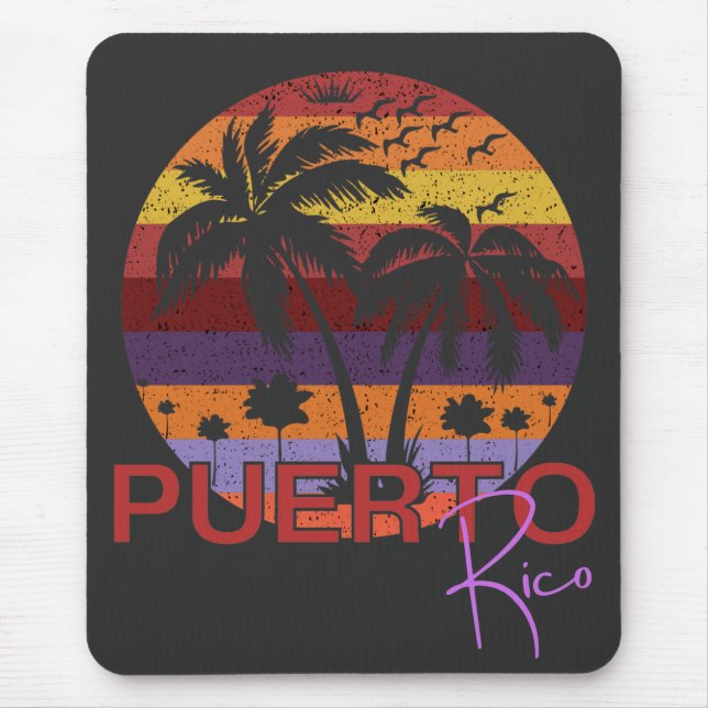 Vintage Puerto Rico Summer Beach Mouse Pad (Front)