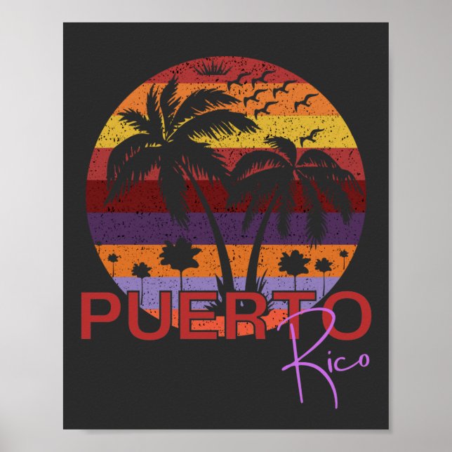 Vintage Puerto Rico Summer Beach Poster (Front)