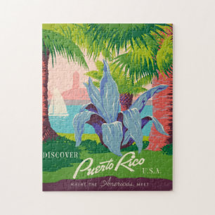 Vintage Puerto Rico Travel Art Ilustration Jigsaw Puzzle