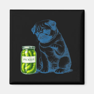 Vintage Pug Dog ckle Jar Magnet