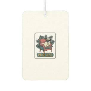 Vintage Pug Life Cool Dog Sunglasses Design_1 Air Freshener