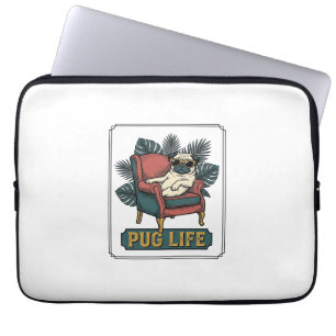 Vintage Pug Life Cool Dog Sunglasses Design_1 Laptop Sleeve