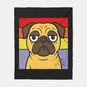 Vintage Pug Sarcastic Silly Puppy Dog Lover Humour Fleece Blanket
